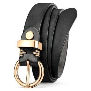 5549 Womens Genuine Leather Belts For Jeans Pants Trendy Vintage Thin Leather